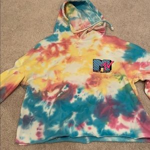 Long Sleeve Tie Dye Cropped Sweatshirt